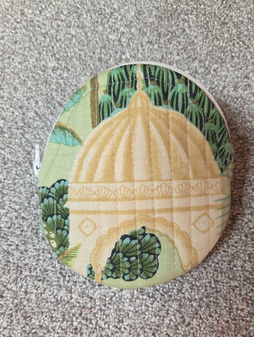 Round Quilted Fabric Pouch #67